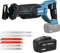 Cordless Reciprocating Saw with 6 Saw Blades and Battery Charger L1722