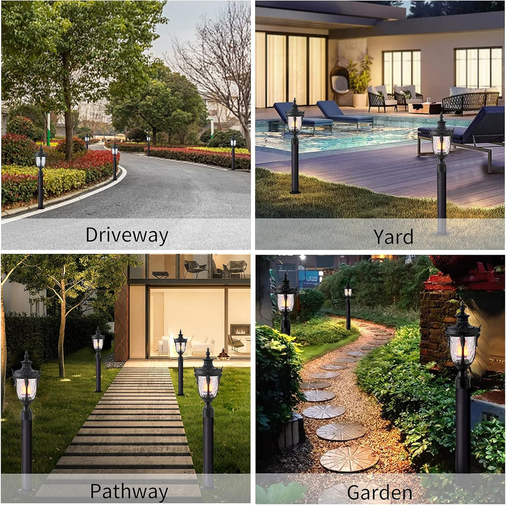 20.47H Cast Aluminum Outdoor Lamp Post Light Fixture with Pier Mount Adapter S27840