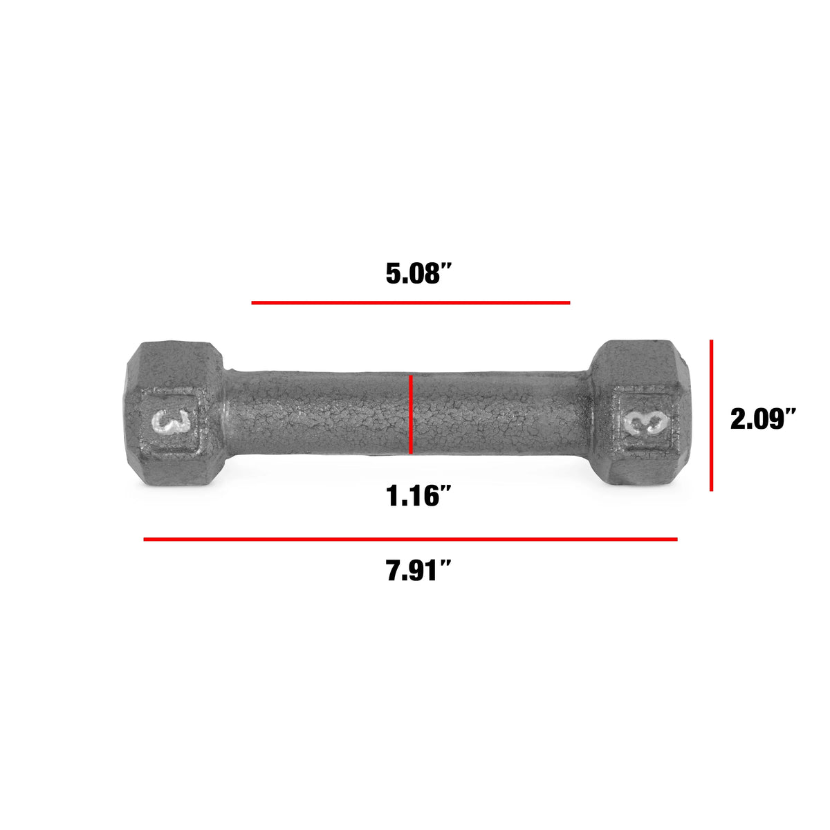 Cast Iron Dumbbell, 25 Lb. Pair P8964