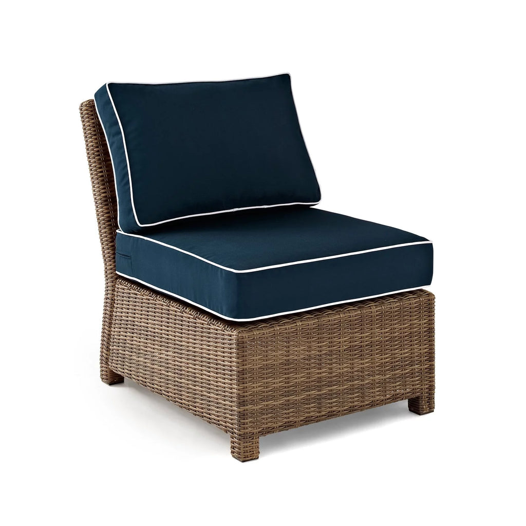 5 Piece Fabric Patio Sectional Set in Brown and Navy Z158013