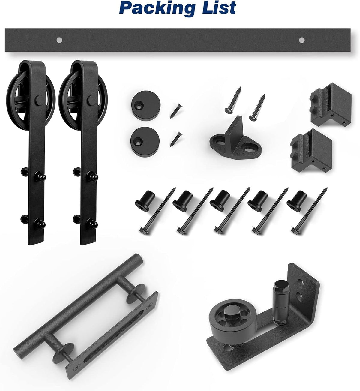 6.6 FT Sliding Barn Door Track and Handle Hardware Kit J945914