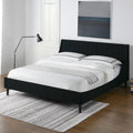 King Anthracite Black Velvet Platform Bed Set H67132