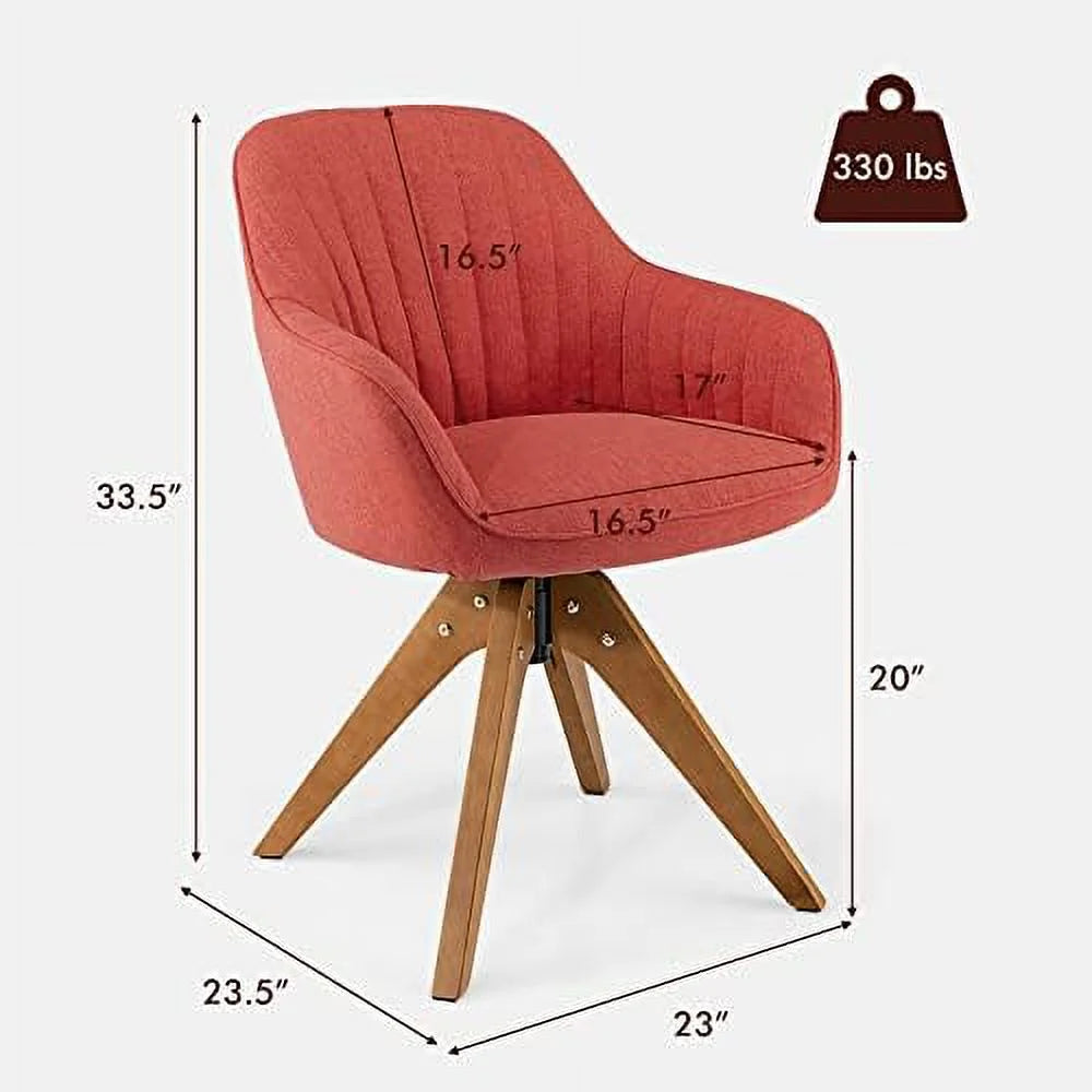Mid Century Linen Fabric Swivel Desk Chair K16557