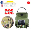 5 Gallon Solar Heated Camping Shower Bag with Removable Hose, Green PVC R34618