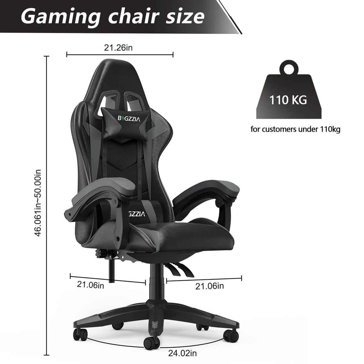Blue Ergonomic High-Back Gaming Chair with Lumbar Support T44472