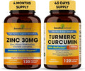 Zinc 30 mg and Organic Turmeric Curcumin with Bioperine Black Pepper Extract Z97281