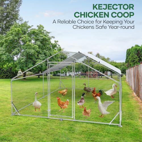 20x10x6.56 FT Metal Chicken Coop with Cover A1745