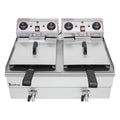 Double Tank Deep Fryer 16L Stainless Steel 3400W Q131