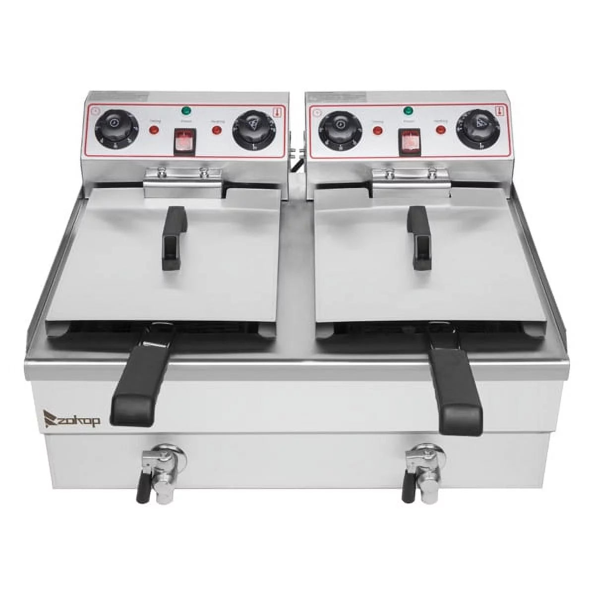 Double Tank Deep Fryer 16L Stainless Steel 3400W Q131
