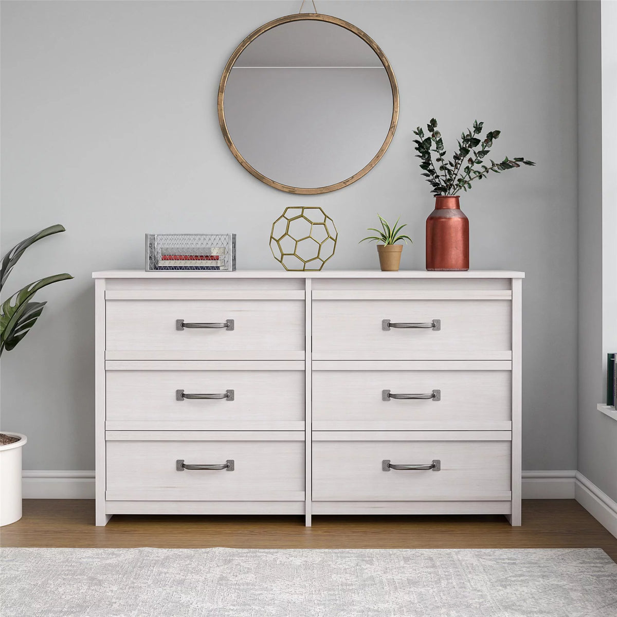 6 Drawer Ivory Oak Dresser S418