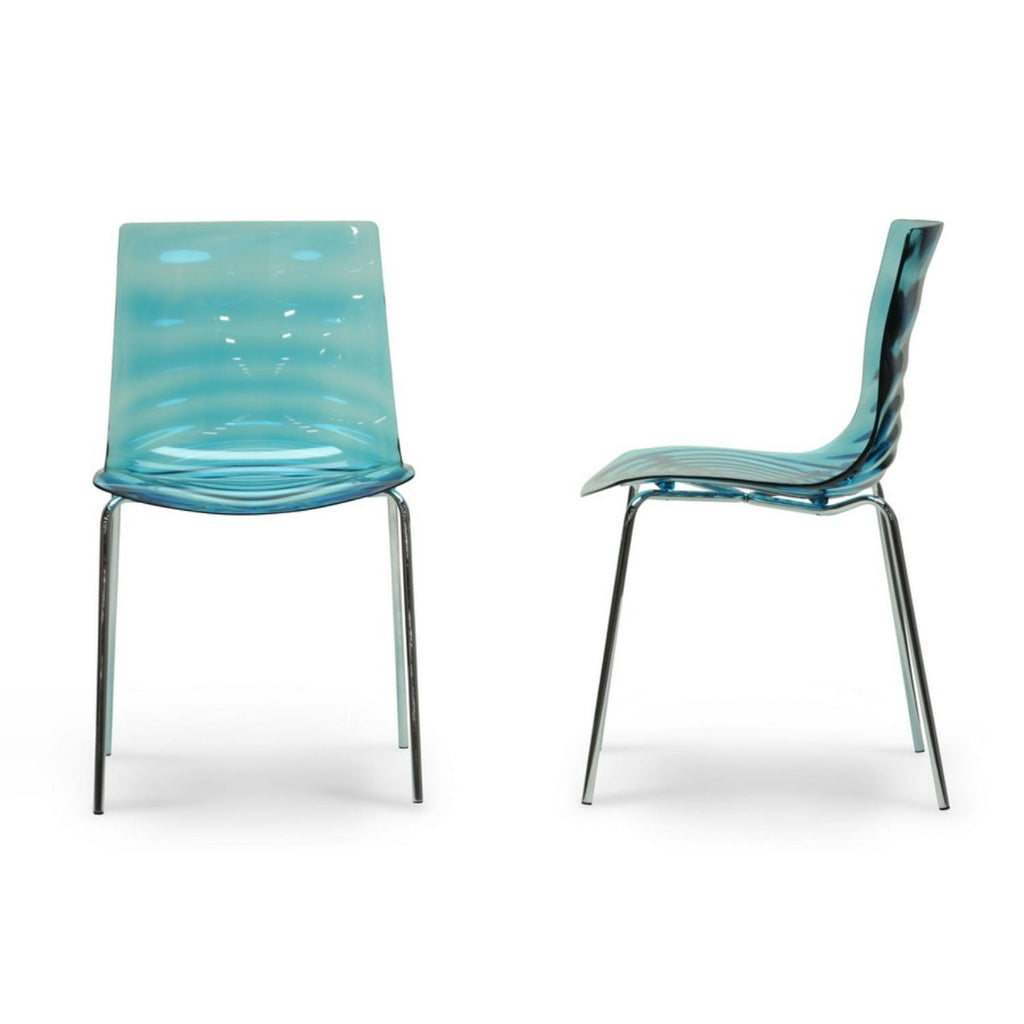 Blue Plastic Dining Chair (Set of 2) U85147