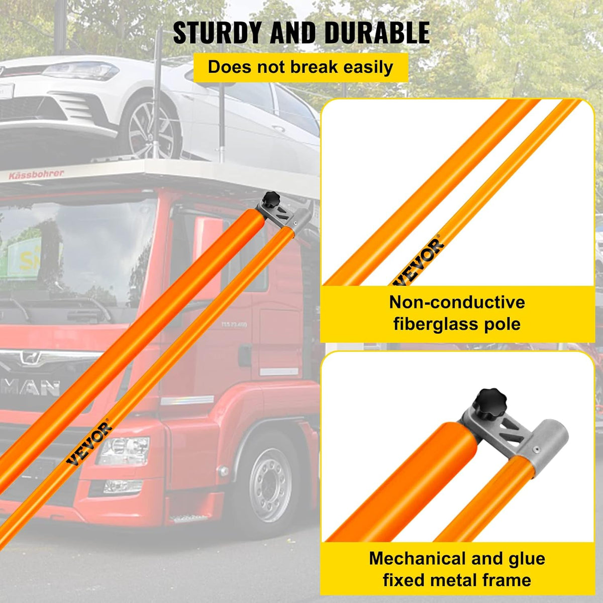 15' Fiberglass Truck Height Measuring Stick with Carrying Bag D82057