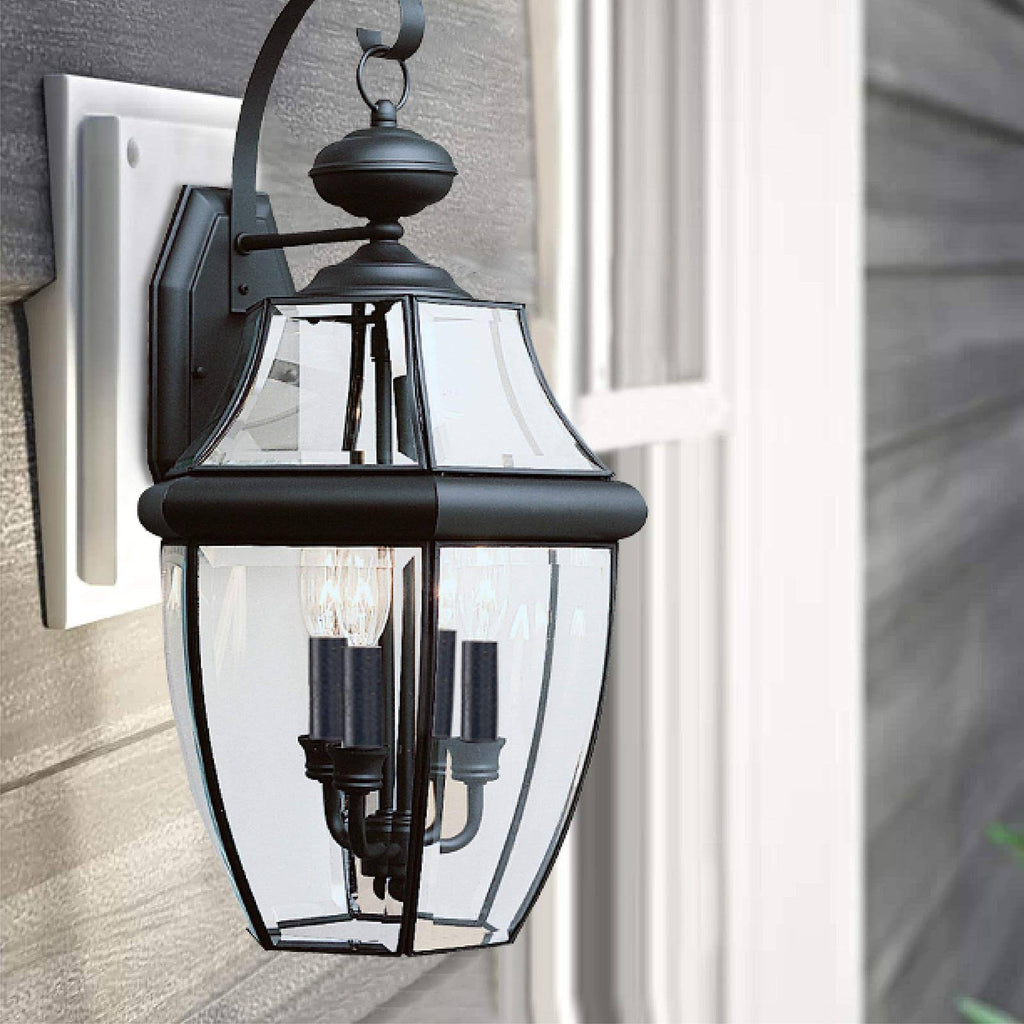 Black Three Light Outdoor Wall Lantern U133