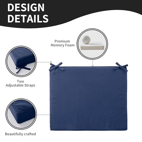 Outdoor Chair Cushions Set of 4, Waterproof Memory Foam Grey G597360