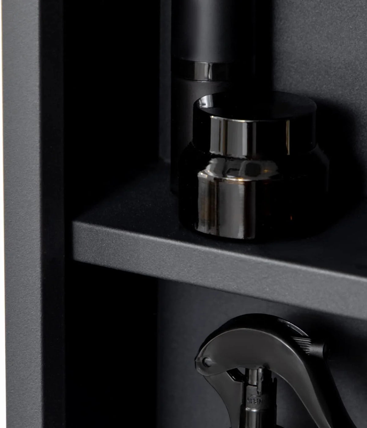 Black Wall-Mounted Stainless Steel Medicine Cabinet with Mirror A2641