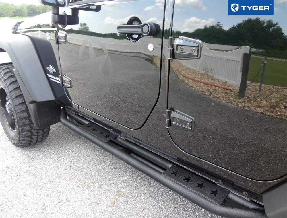 Textured Black Side Step Running Boards for Jeep Wrangler JK 4 Door I673849