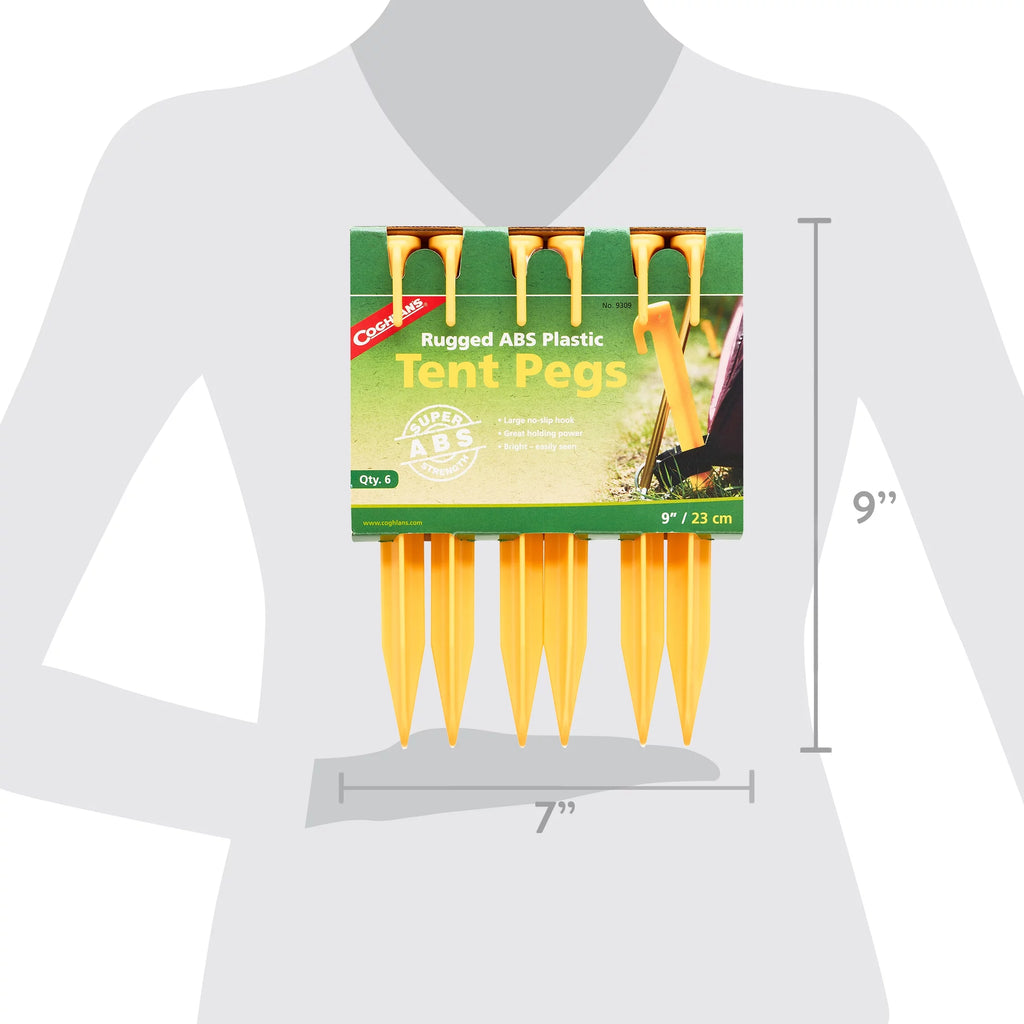 9 ABS Plastic Tent Pegs - 6 Pack A2883