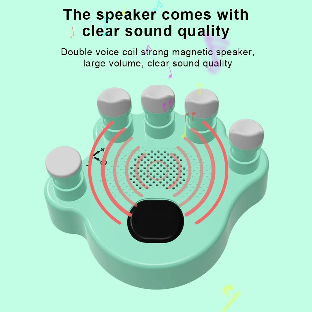 Hand Exerciser Trainer, 2Pcs Piano Hand Shape Corrector, Hand Strengthener with Speaker, Silicone Button, Anti-slip Design X487