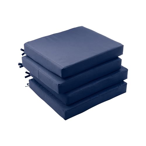 Outdoor Chair Cushions Set of 4, Waterproof Memory Foam Grey G597360