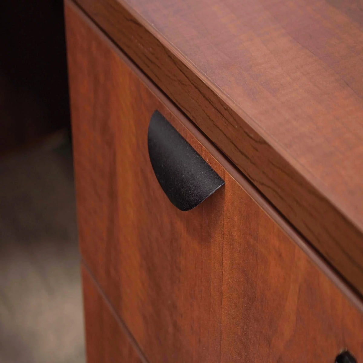 66 x 30 in. Cherry Office Desk with Double Full Pedestal C725
