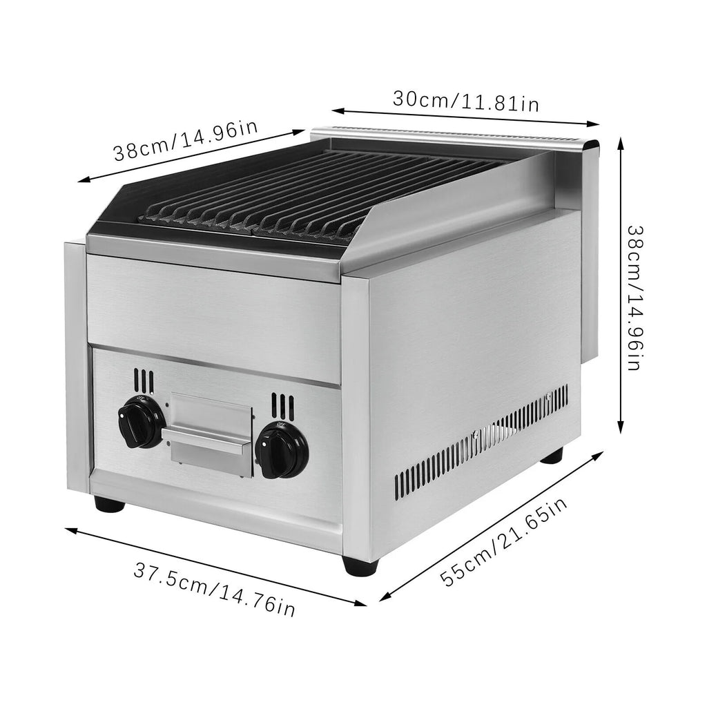 2 Burner Countertop Gas Charbroiler Grill K460754