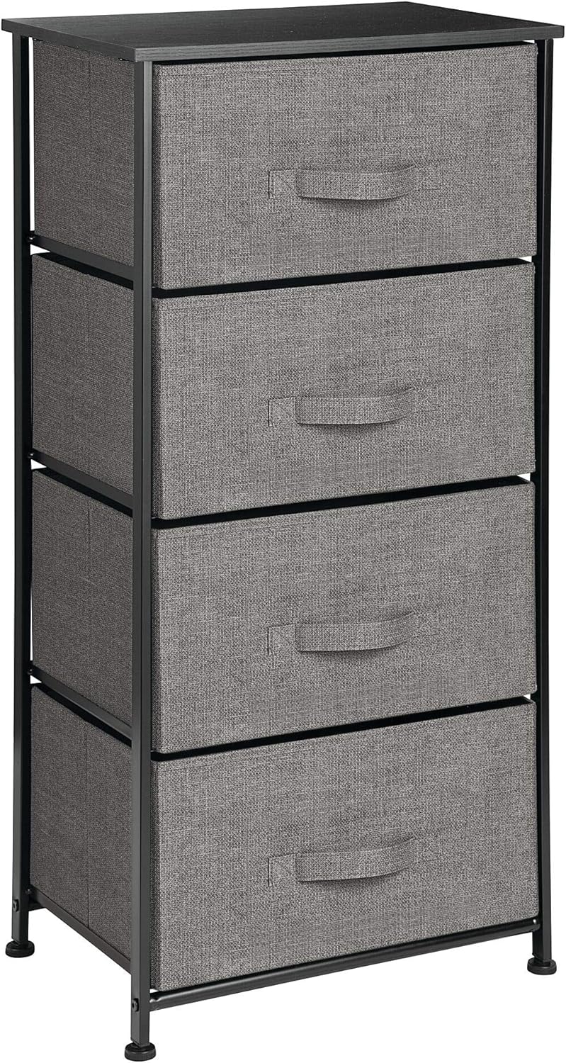 Charcoal Gray/black 4 Drawer Vertical Dresser Storage Tower R80289