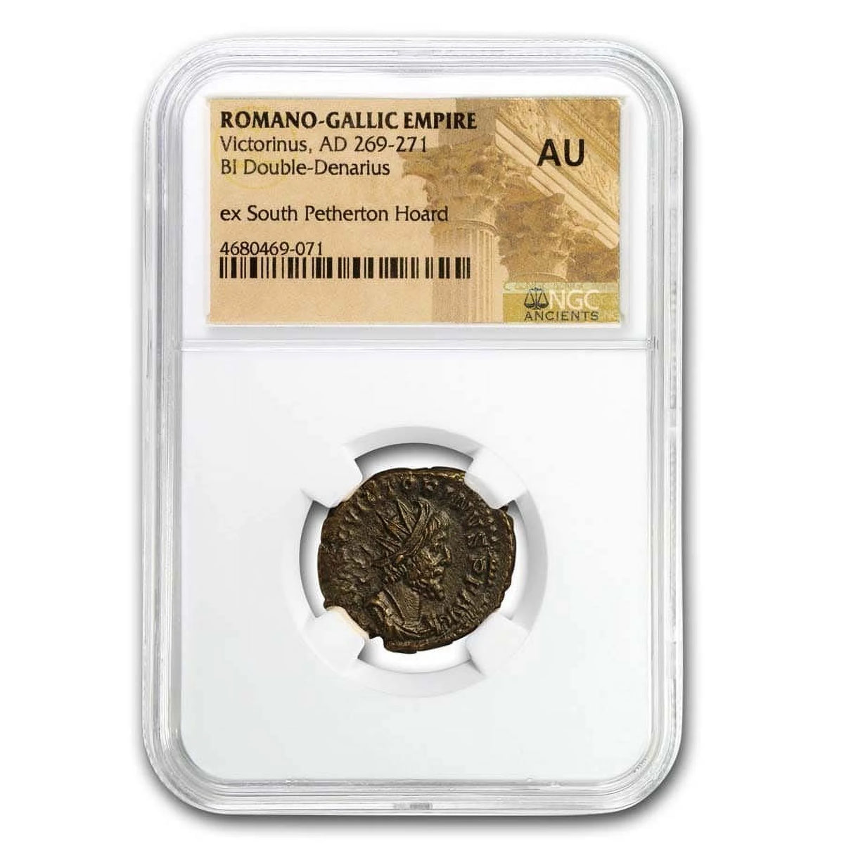 Roman BI Dbl Denarius Victorinus AU NGC J282