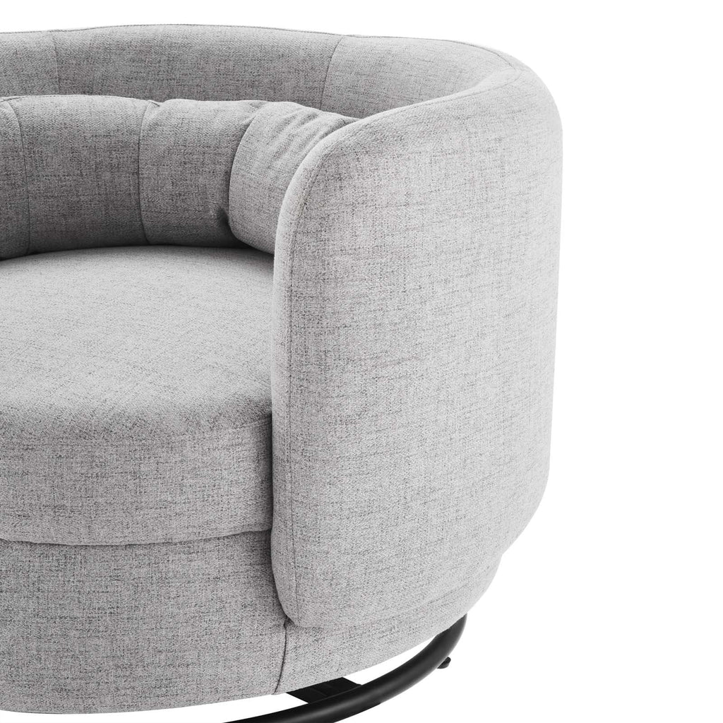 Black Grey Fabric Swivel Accent Chair R299149