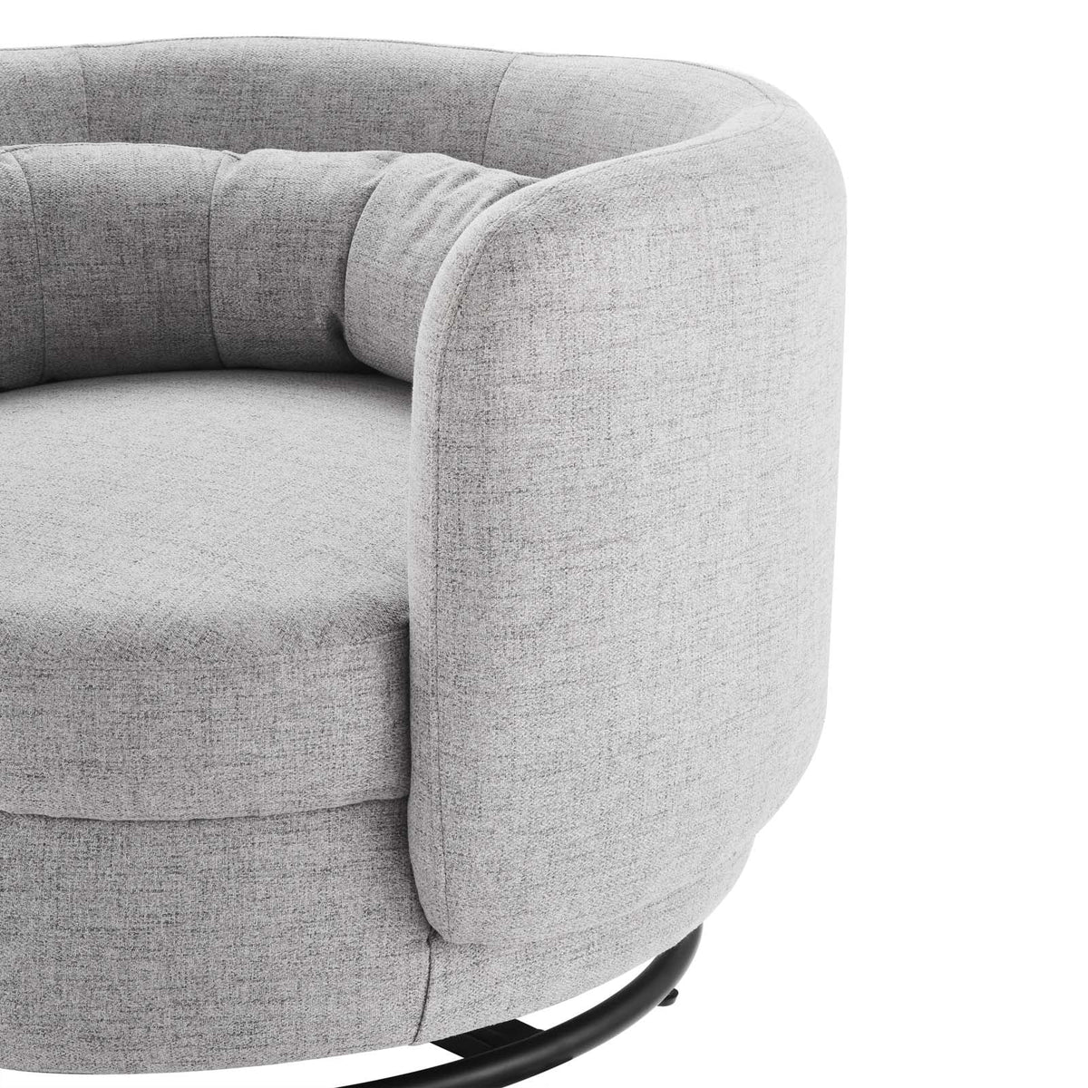 Black Grey Fabric Swivel Accent Chair R299149
