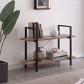 Industrial 2-Tier Wood and Metal Bookcase Z128