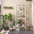 White 4-Tier Leaning Ladder Bookcase K351