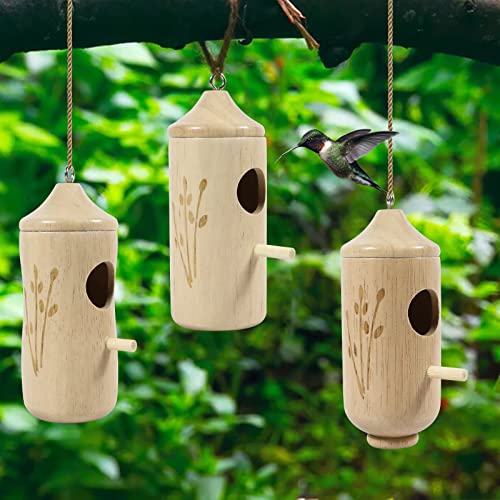Wooden Hummingbird House for Outside Hanging 4.7 Inch T149391