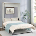 Rustic White Queen Size Solid Wood Murphy Bed V8029