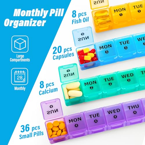 28 Day Pill Organizer with Travel Case M2599