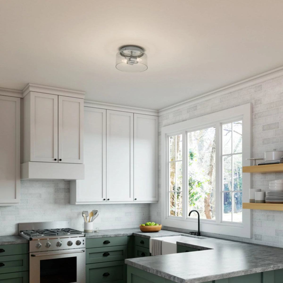 2 Bulb Flush Mount Indoor Light Fixture D2450