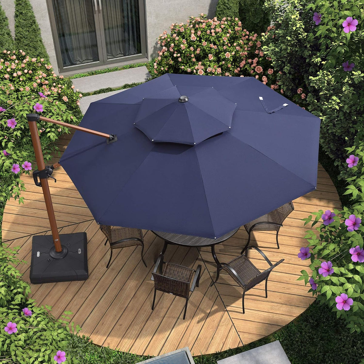 Navy Blue Cantilever Patio Umbrella L914350