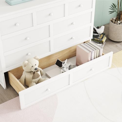 White Full Size Murphy Bed with Charging Station and Drawers G44395