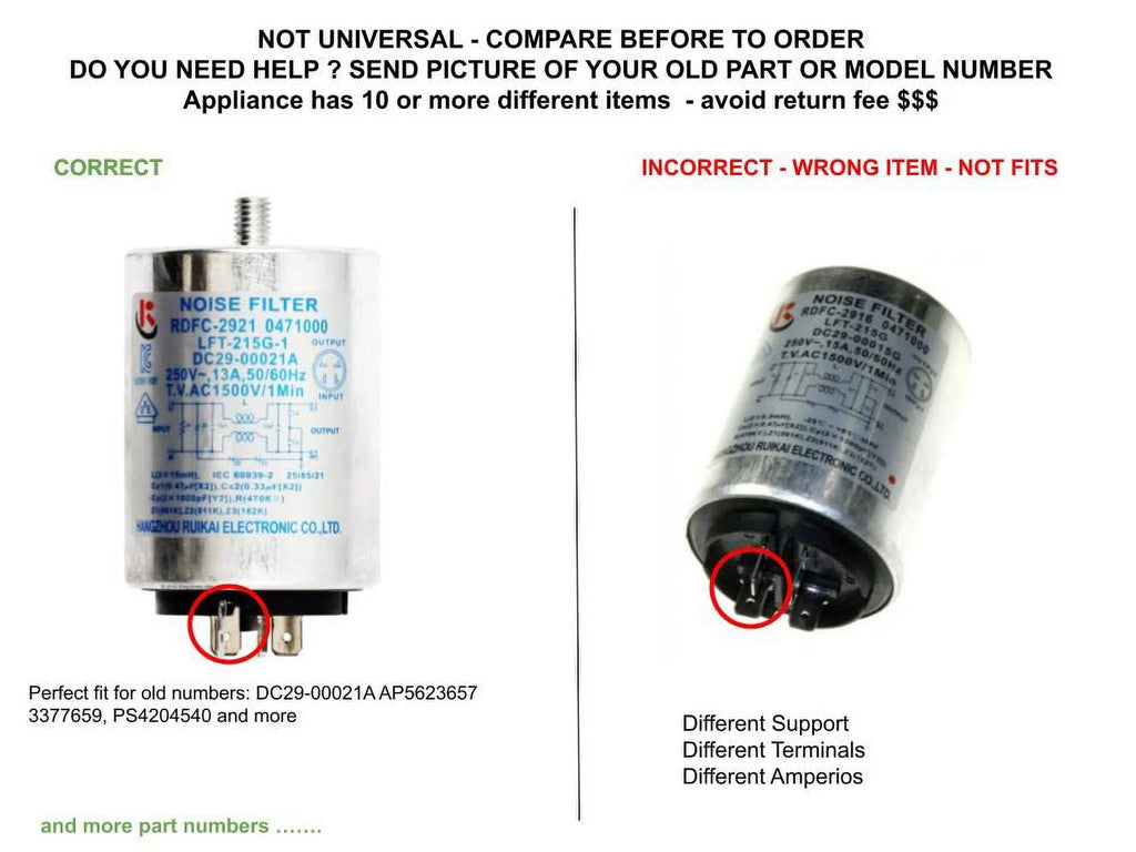Washer Noise Filter 3" Length B590