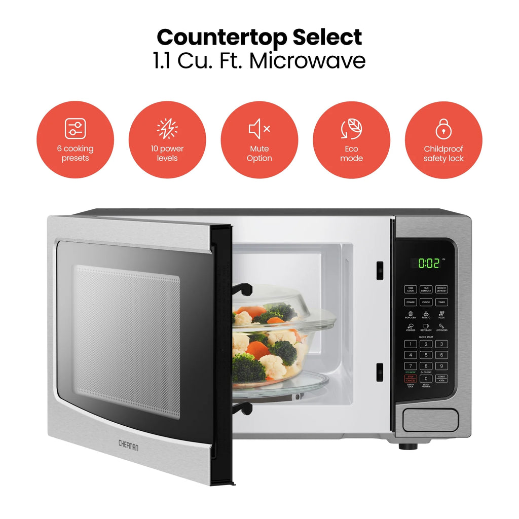 1.1 Cu. Ft. Digital Stainless Steel Microwave 1000W M54303