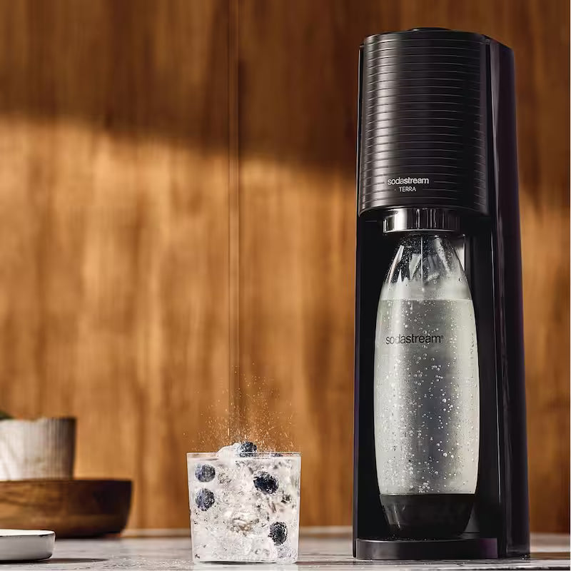 Black Soda Machine and Sparkling Water Maker Kit T440709