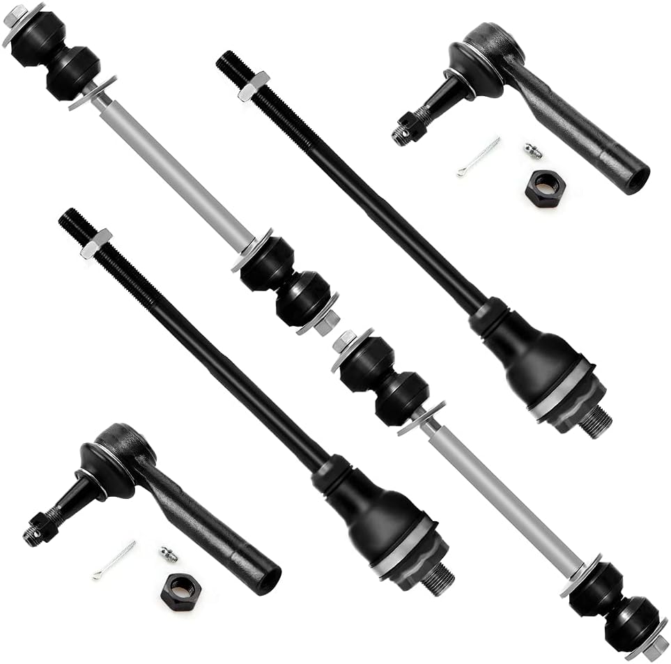 6pcs Suspension Kit 2 Outer 2 Inner Tie Rod Ends 2 Stabilizer Sway Bar X425851