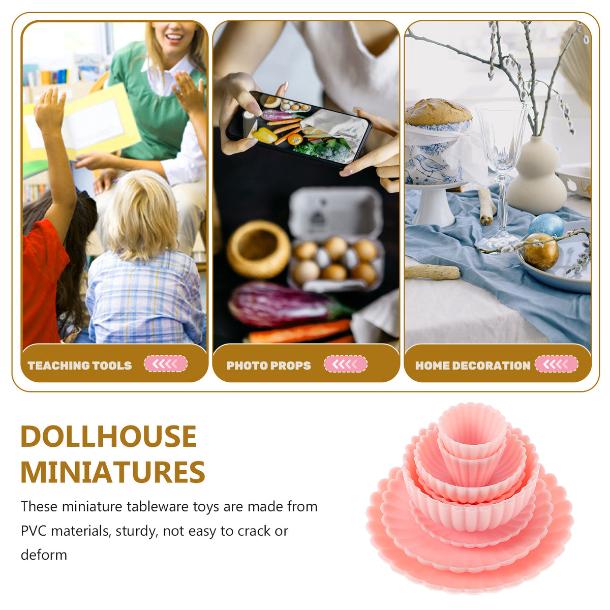 8 Pcs Dollhouse Toy Set Mini Kitchen Accessories Tiny Children’s Toys Room Model Miniature Cooking S74529