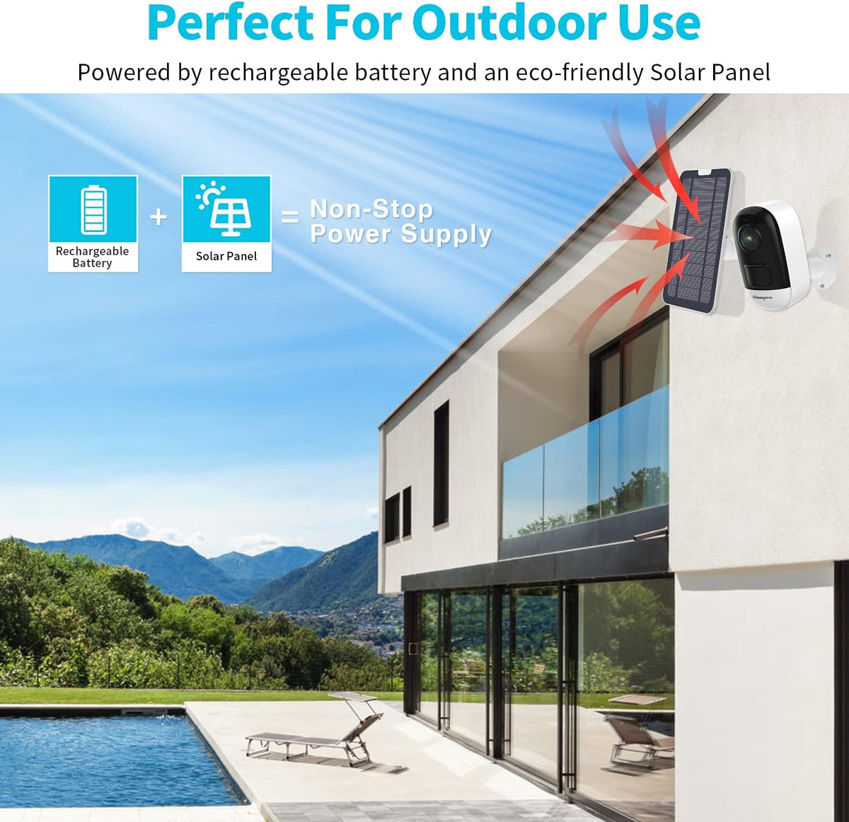 Solar Powered Wireless Security Camera with Night Vision I703