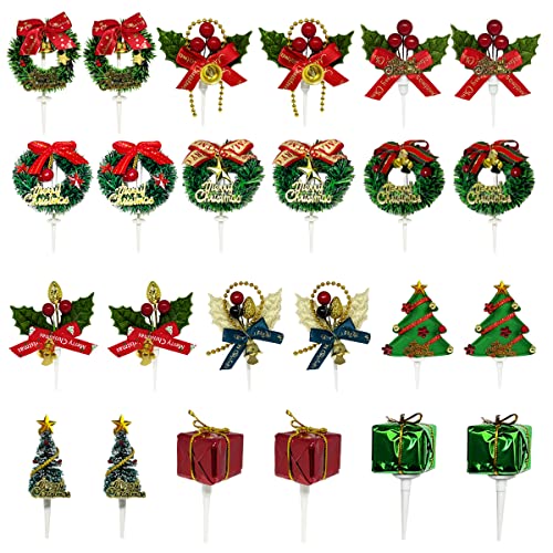 24pcs Christmas Cake Toppers O624