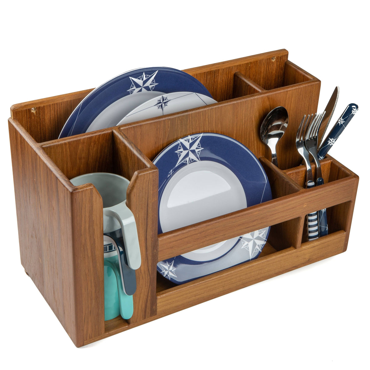 Teak Dish Cup Utensil Holder K875