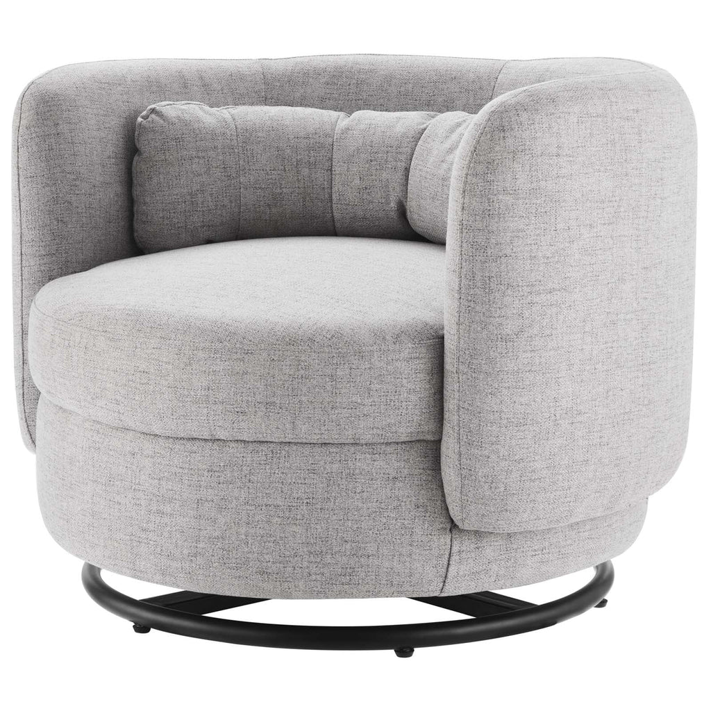 Black Grey Fabric Swivel Accent Chair R299149