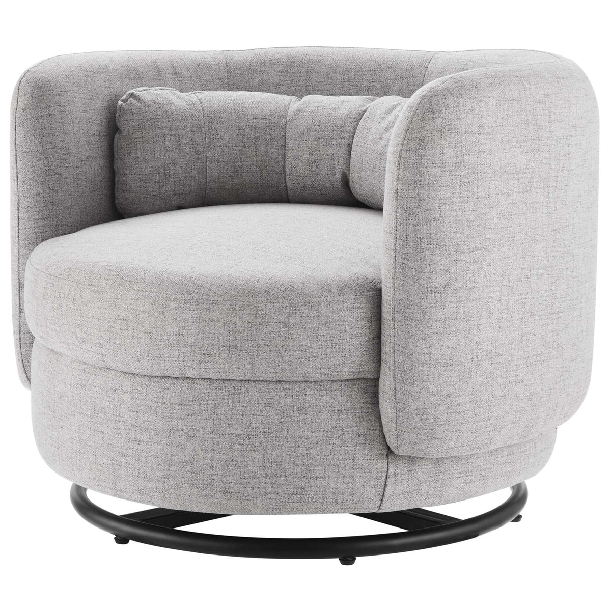 Black Grey Fabric Swivel Accent Chair R299149