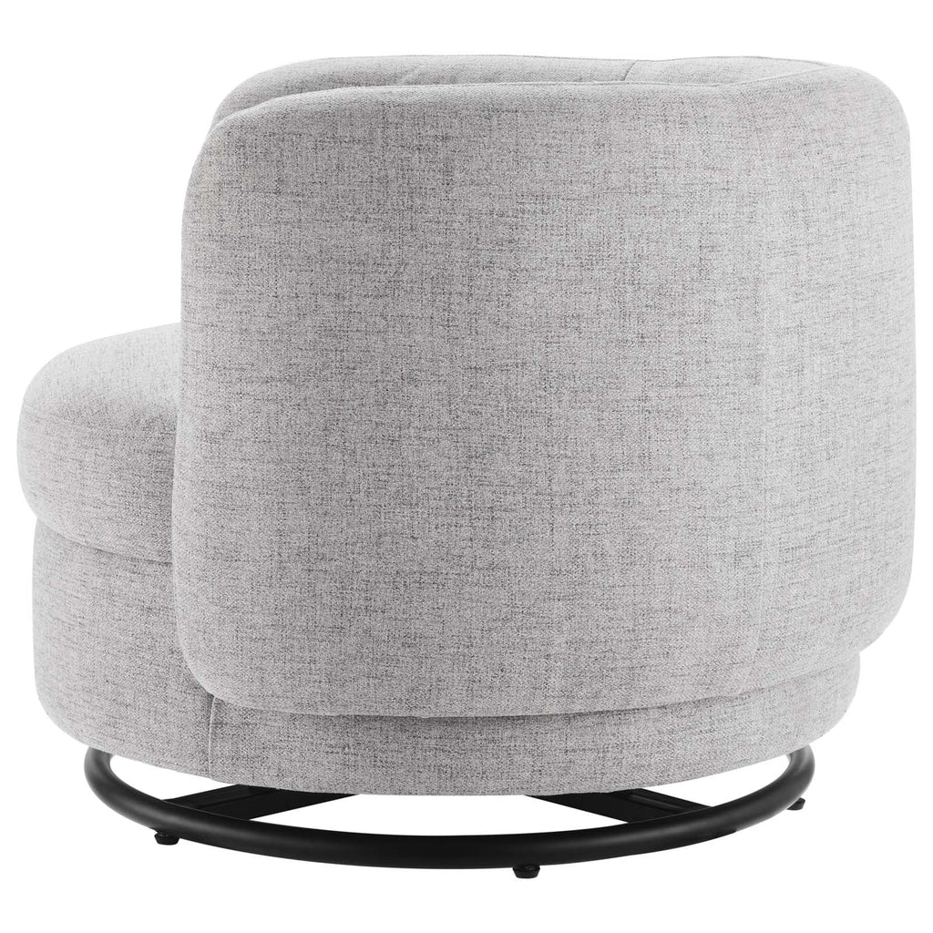 Black Grey Fabric Swivel Accent Chair R299149