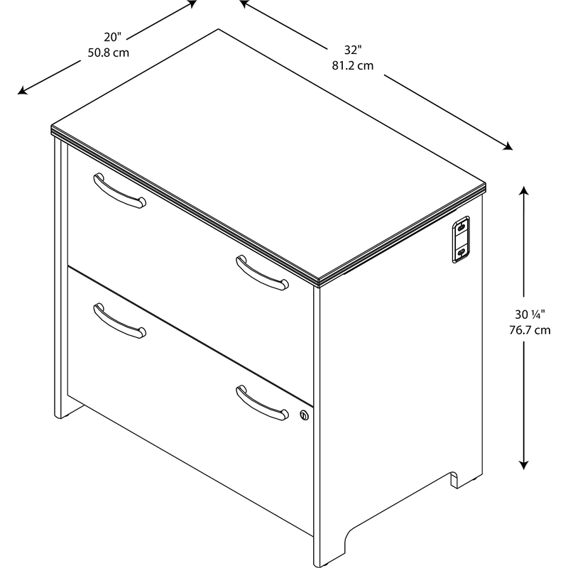 Mocha Cherry 2-Drawer Lateral File Cabinet O814