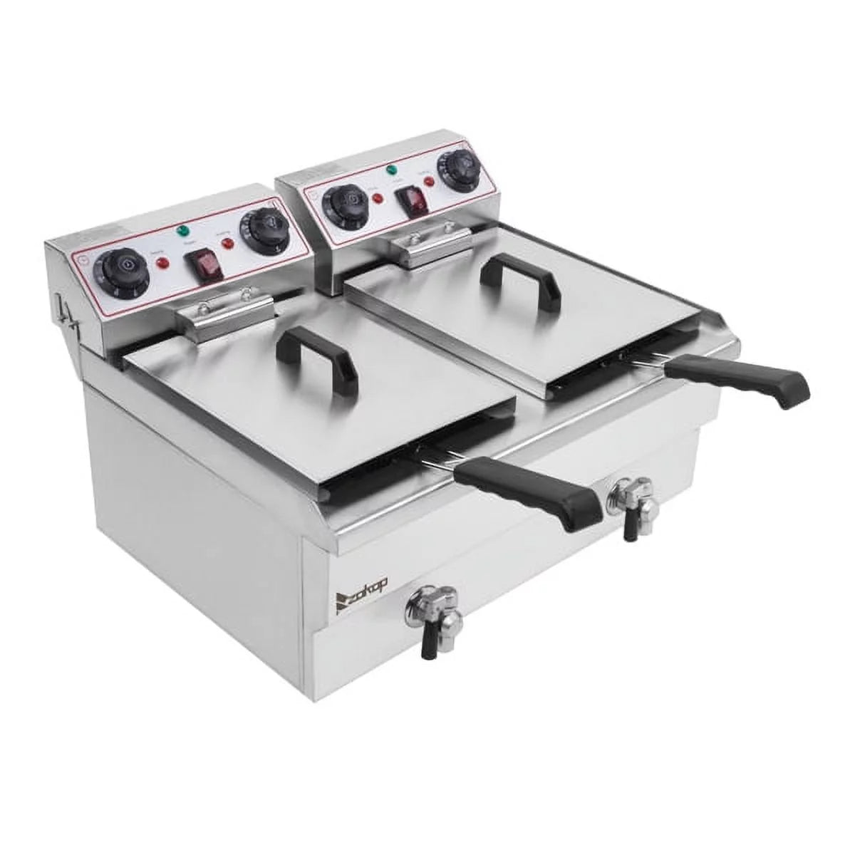 Double Tank Deep Fryer 16L Stainless Steel 3400W Q131